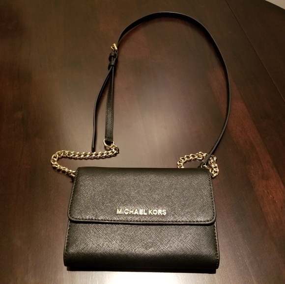 Michael Kors Jet Set Crossbody black/gold - Picture 1 of 5